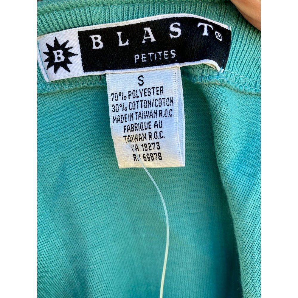 Blast Womens Sweater Vest Green V Neck Pocket Button Side Slit Petites S New - Picture 8 of 8